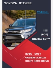 TOYOTA KLUGER 2016-2017 OWNERS MANUAL RHD